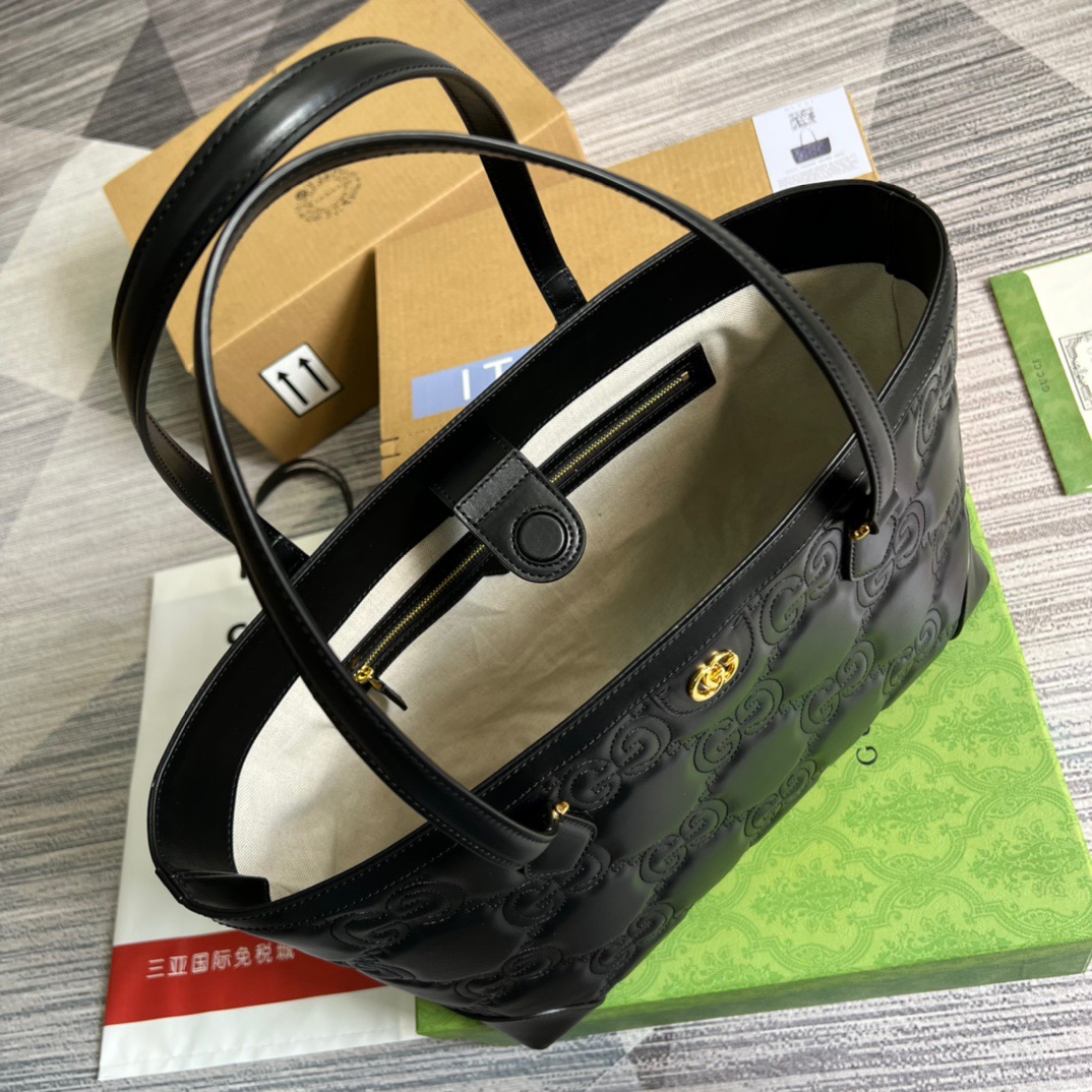 Gvc*1 GG Medium Tote Black For Women, Women’s Bags 15in/38cm GG 631685 UM8IG 1000