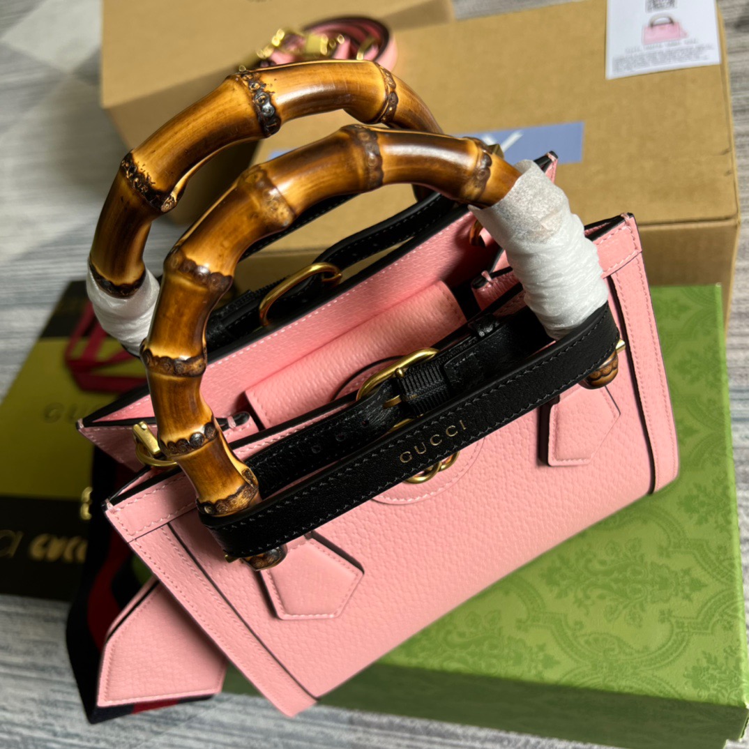 [True-to-ORIGINAL] Gvc*1 Diana Mini Tote Bag Pink For Women, Women’s Bags 7.9in/20cm GG ‎702732 U3ZDT 5479
