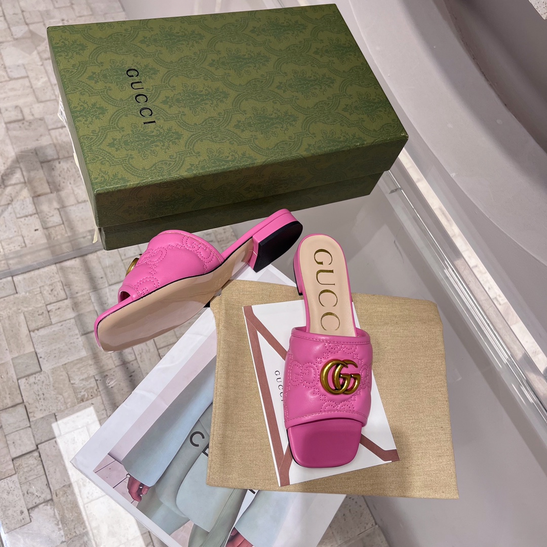 Gvc*1 Women’s Slide Sandal With Double G Pink For Women GG