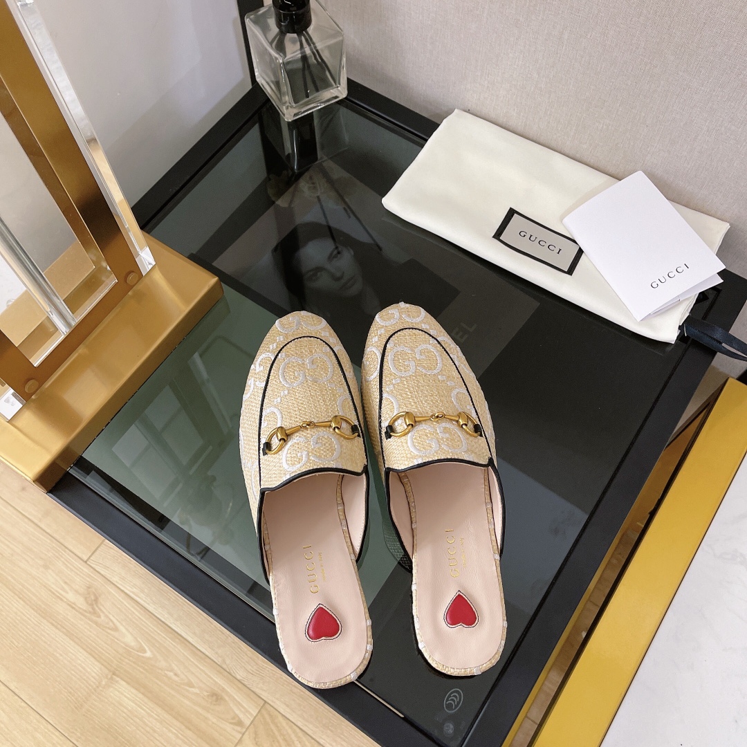 Gvc*1 Women’s GG Princetown Slipper Beige For Women GG ‎475094 UWB50 9676