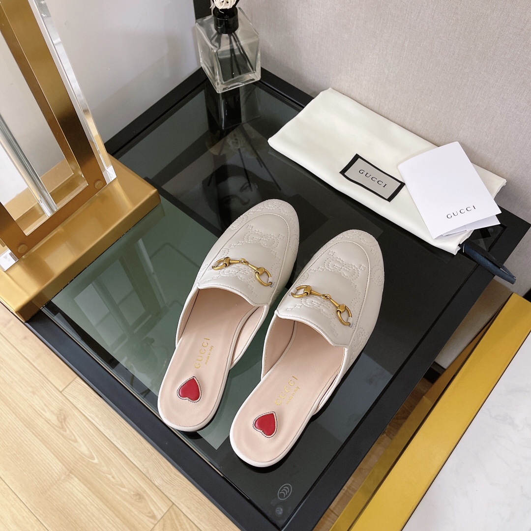 Gvc*1 Women’s GG Matelasse Princetown Slipper White For Women GG 699901 BKO60 9124