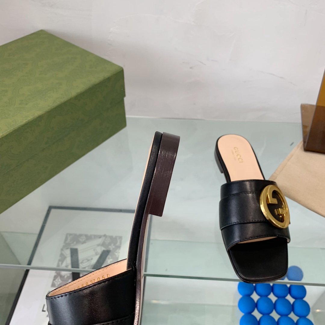 Gvc*1 Blondie Slide Sandal Black For Women GG