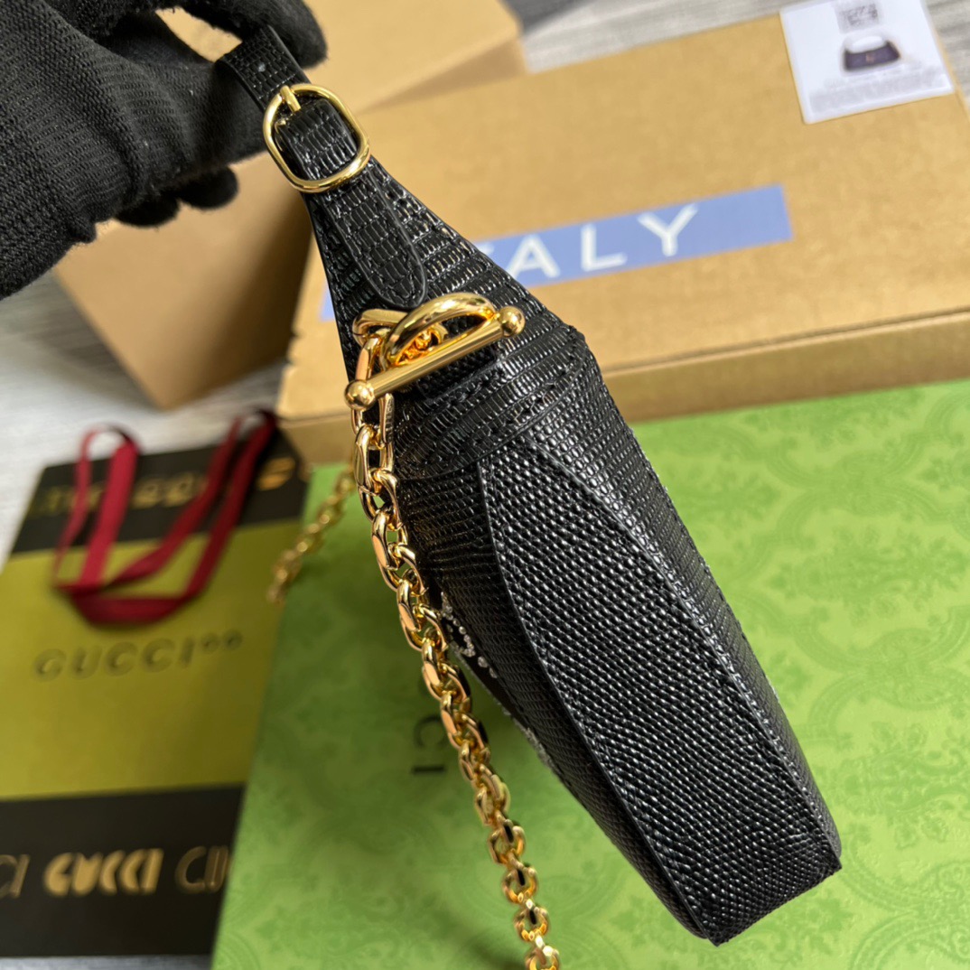 Gvc*1 Jackie 1961 Mini Shoulder Bag Black For Women, Women’s Bags 7.5in/19cm GG