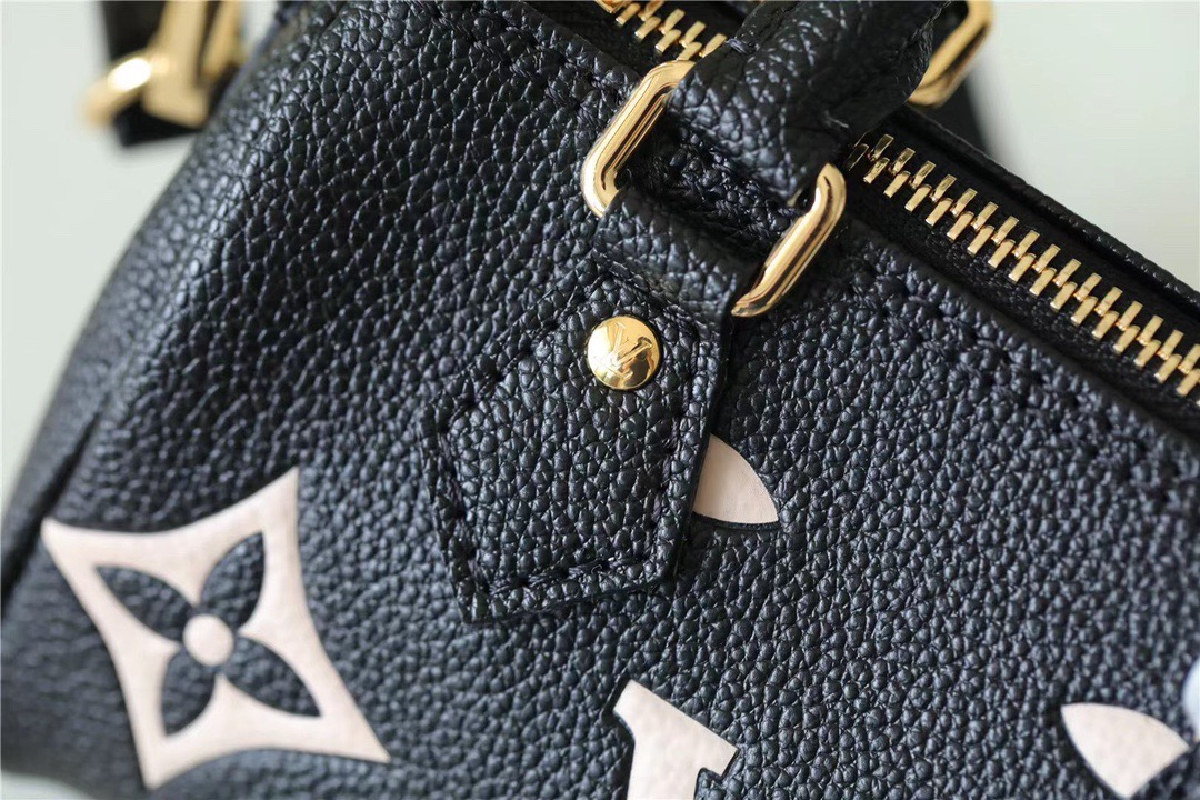 L0vis Vvtt0n Nano Speedy Monogram Empreinte Arizona Beige/ Creme Beige For Women, Women’s Bags, Shoulder And Crossbody Bags 6.3in/16cm LV