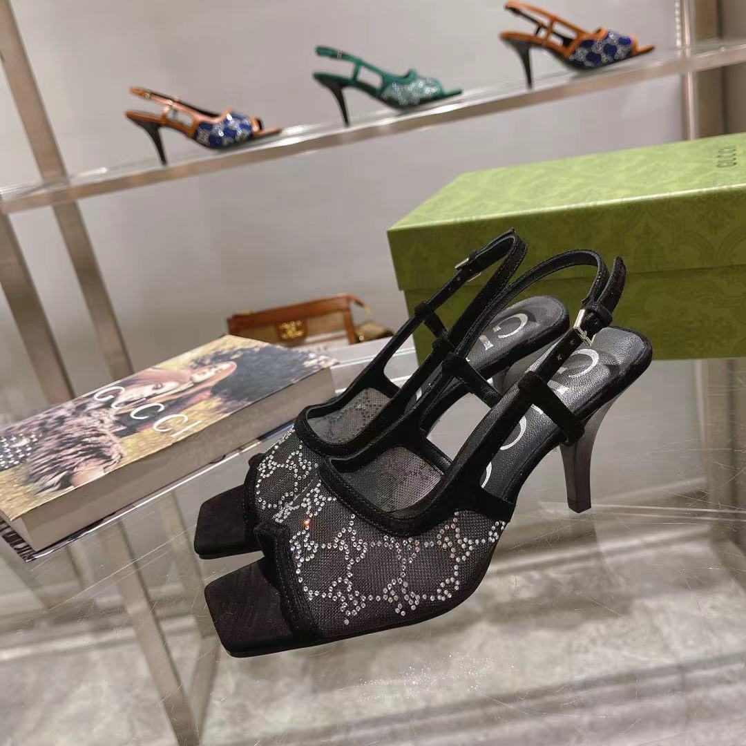 Gvc*1 Women’s GG Slingback Mid-Heel Pump Black For Women GG