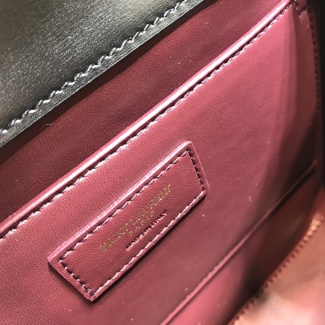 Sa1nt Lau*nt Cassandra Medium Top Handle Bag In Grain Black For Women 9.6in/24.5cm Y51 623931BOW0W1000