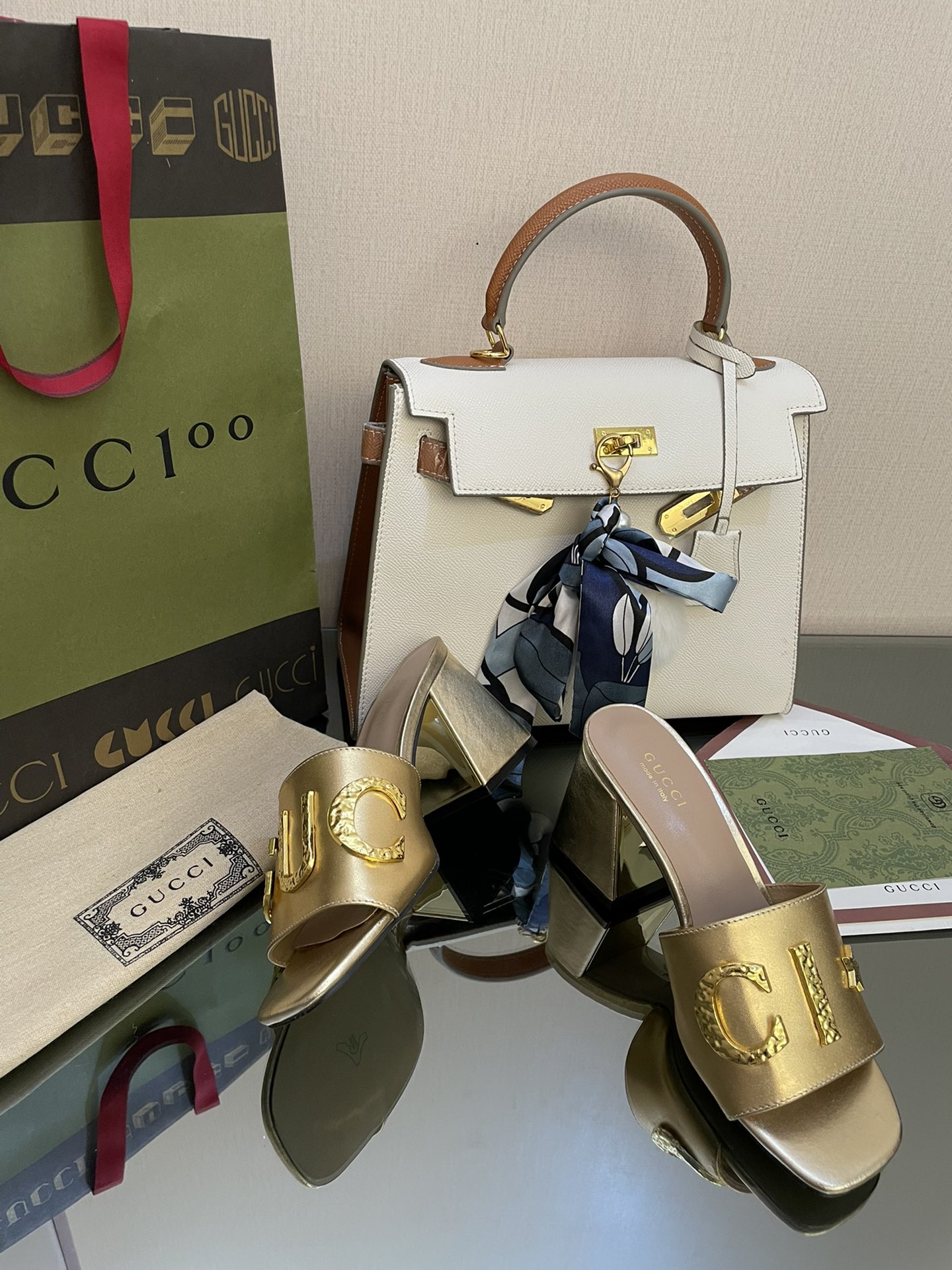 Gvc*1 Women’s ‘Gvc*1’ Slide Sandal Gold For Women GG