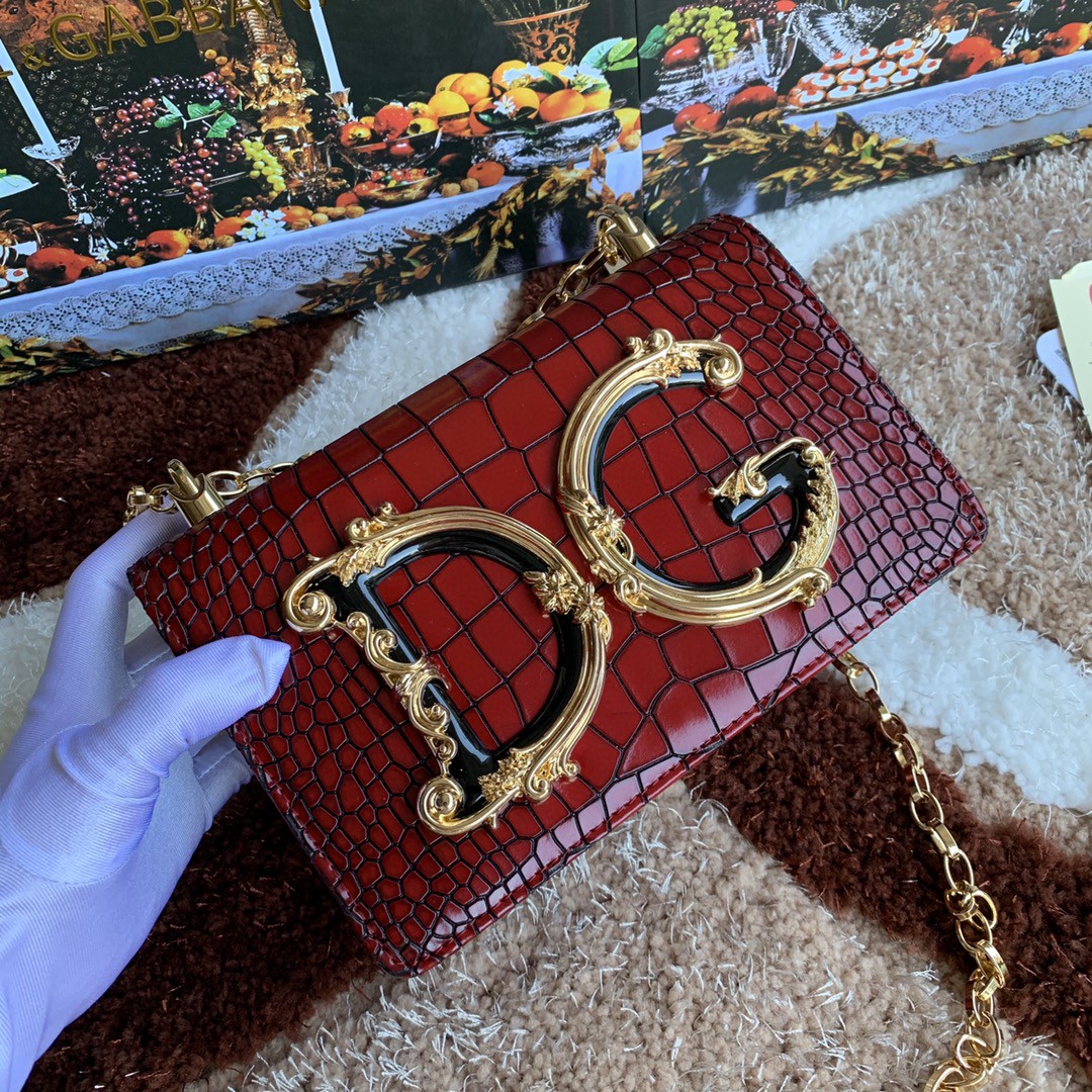 Dolce & Gabbana DG Girls CrossBody Bag Burgundy For Women 8.3in/21cm DG