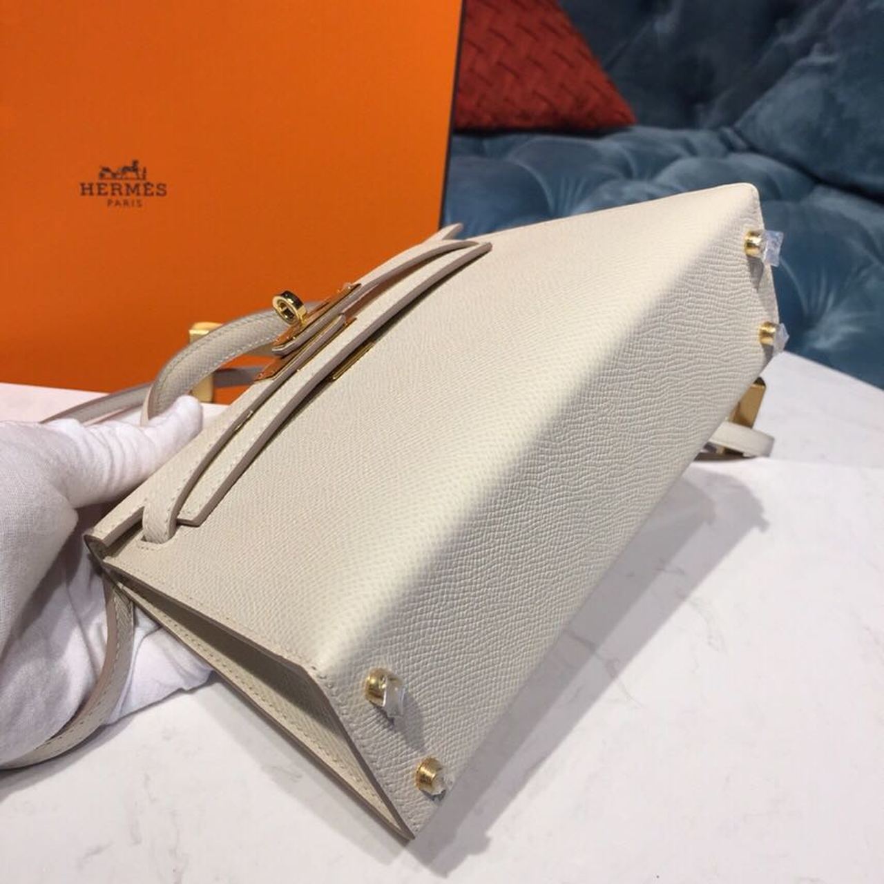 H**me5 Mini Kelly Craie For Women Gold-Toned Hardware 7.5in/19cm