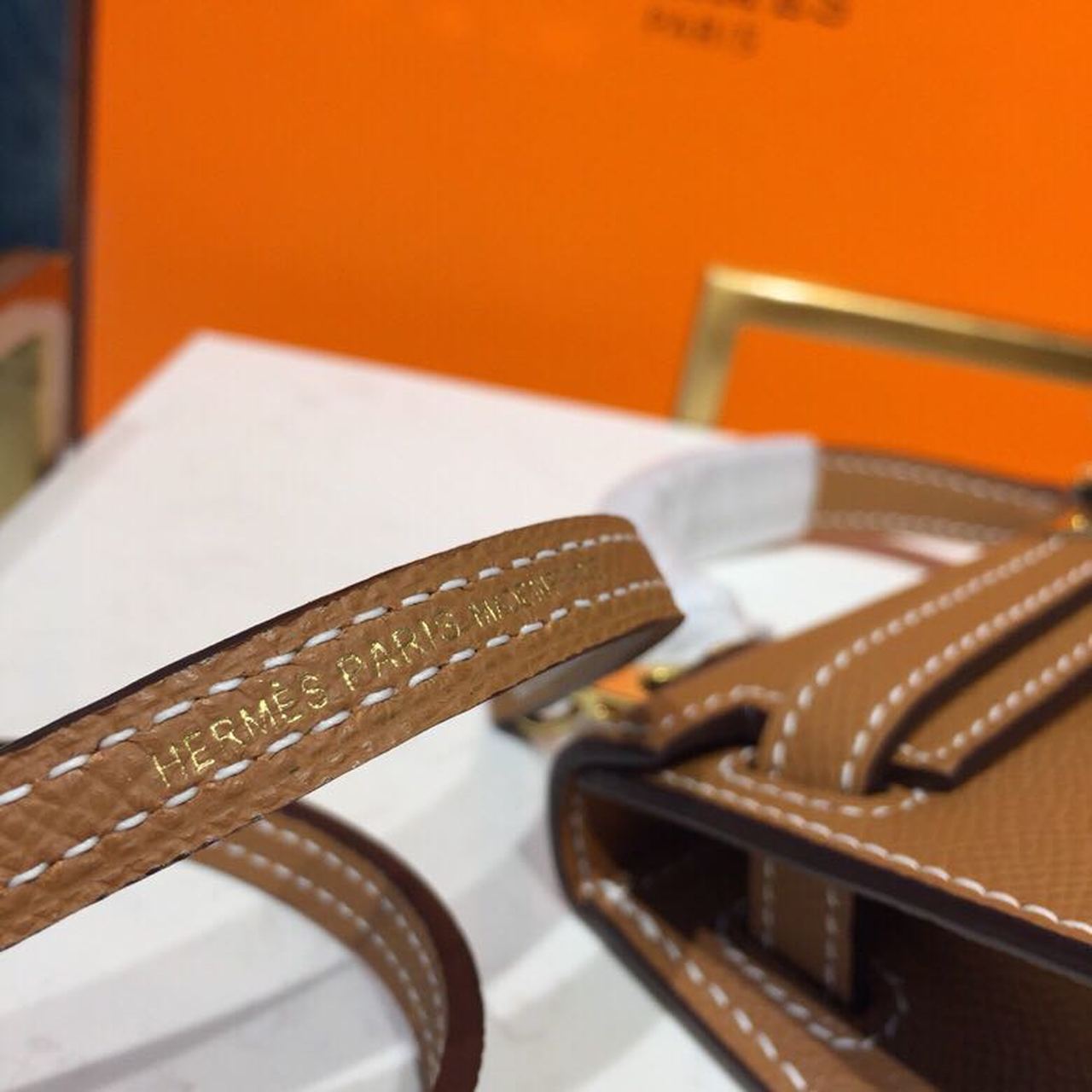 H**me5 Mini Kelly Gold For Women Gold Toned Hardware 7.5in/19cm