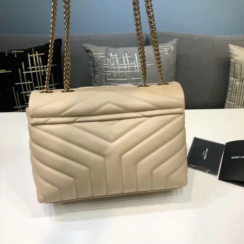 Sa1nt Lau*nt Loulou Small Chain Bag In Matelassé “Y” Beige For Women 9.8in/23cm Y51 494699DV7272721