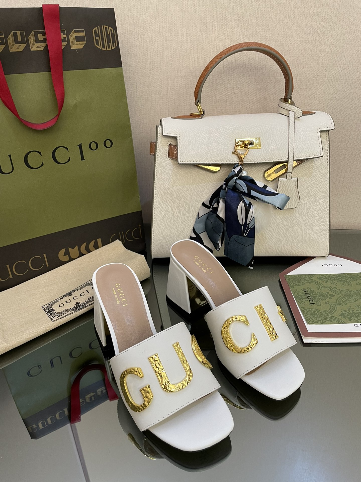 Gvc*1 Women’s ‘Gvc*1’ Slide Sandal White For Women GG