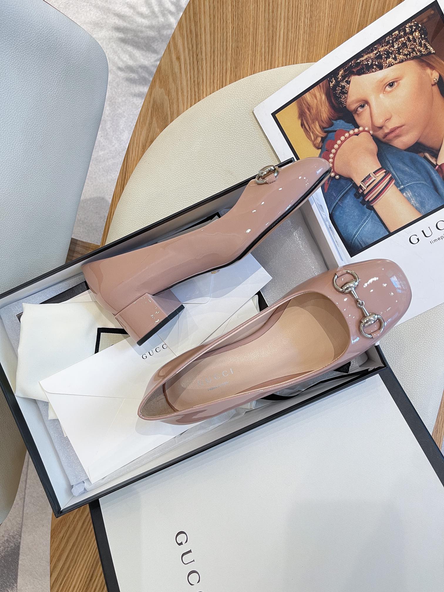 Gvc*1 Women’s Ballet Flat With Horsebit Pink For Women GG