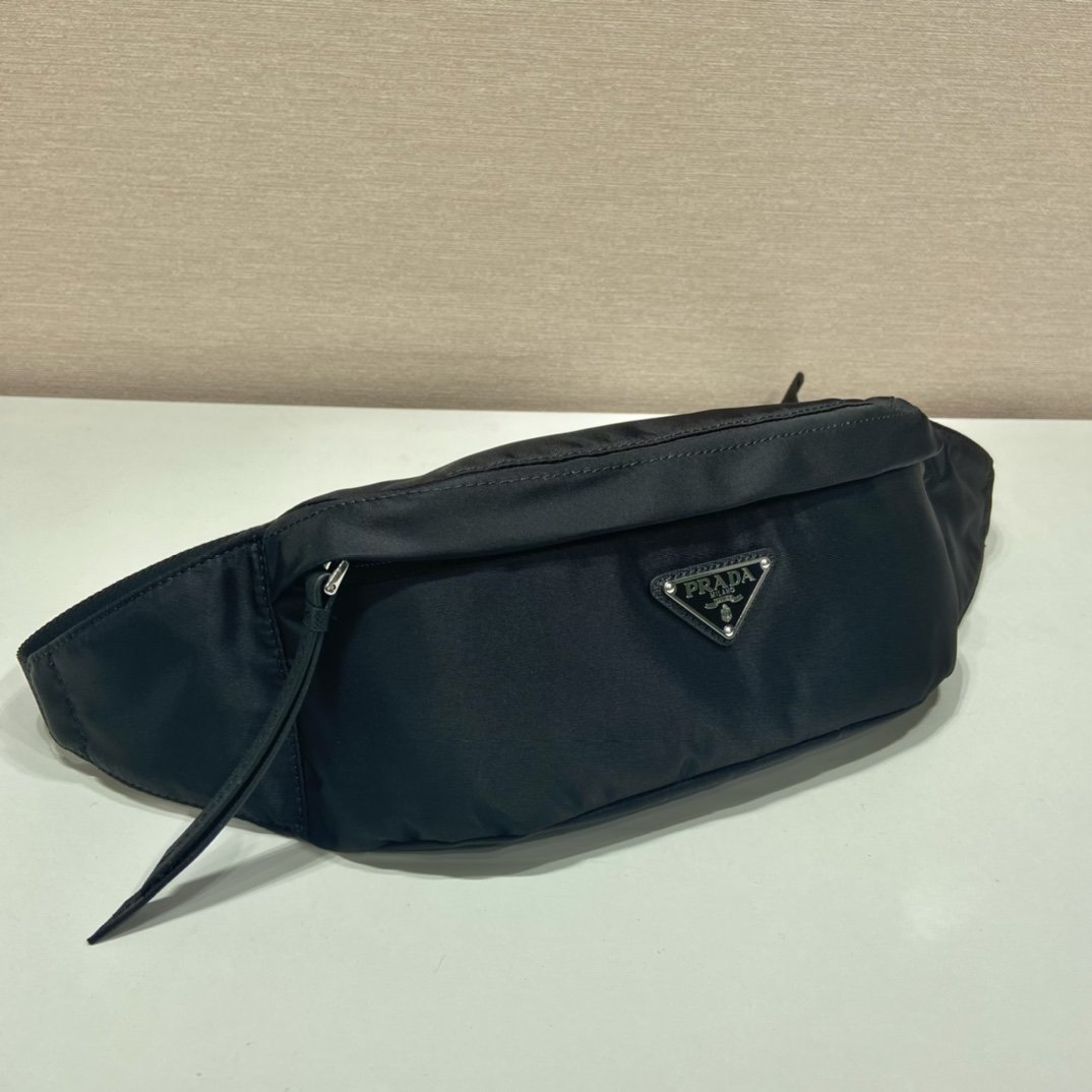 Pra*a Re-Nylon And Saffiano Belt Bag Black For Women, Women’s Bags 10.2in/26cm 2VL034_2DMG_F0002_V_OOO