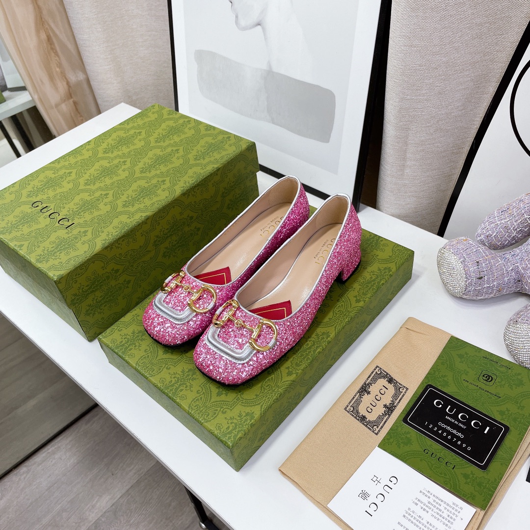 Gvc*1 Lovelight Crystal Ballet Flat With Horsebit Silver For Women GG