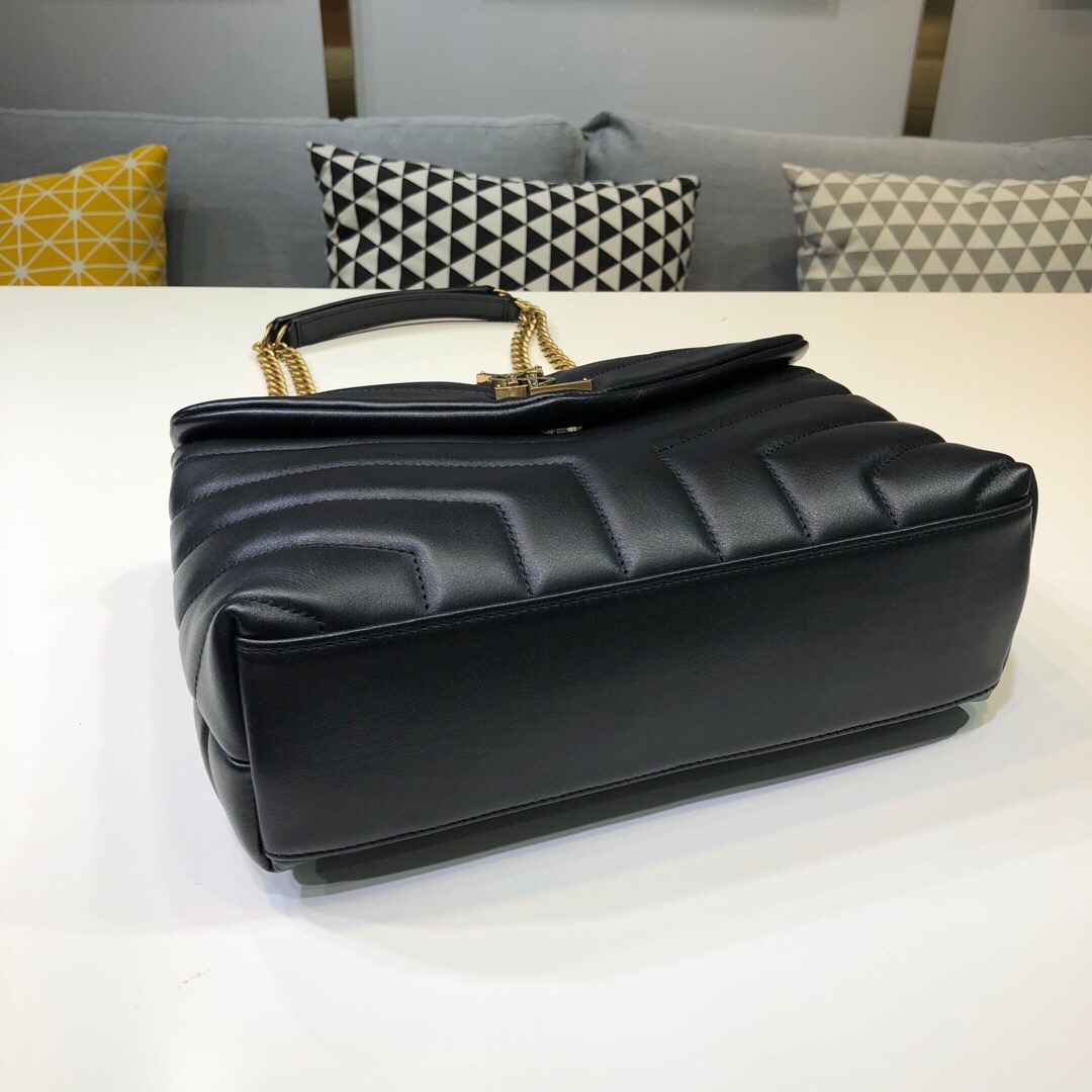 Sa1nt Lau*nt Loulou Small Chain Bag In Matelassé “Y” Black For Women 9.8in/23cm Y51 494699DV7271000