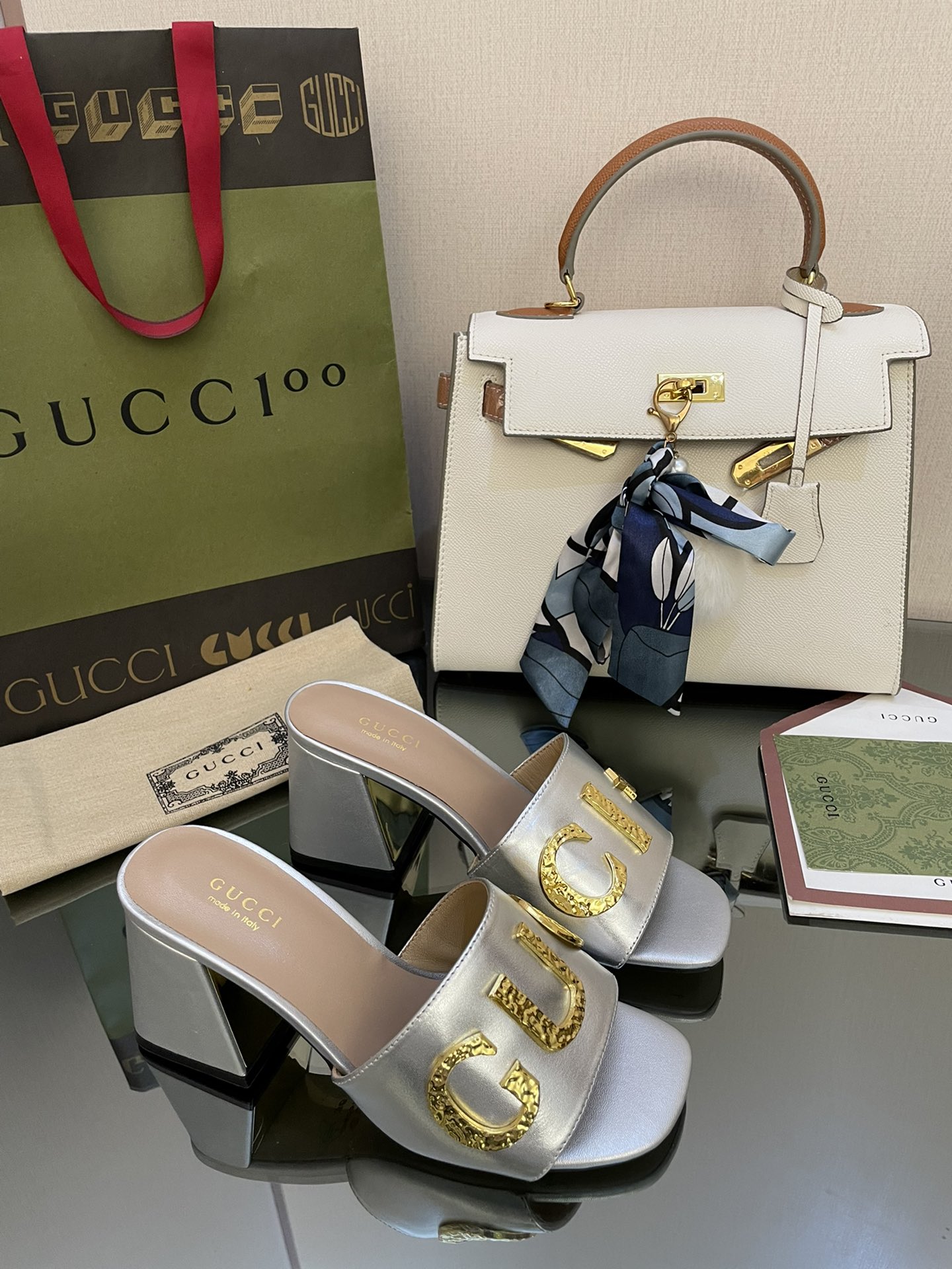 Gvc*1 Women’s ‘Gvc*1’ Slide Sandal Silver For Women GG