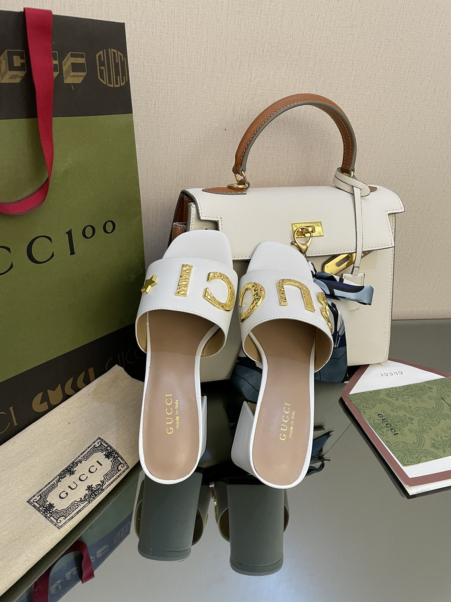 Gvc*1 Women’s ‘Gvc*1’ Slide Sandal White For Women GG