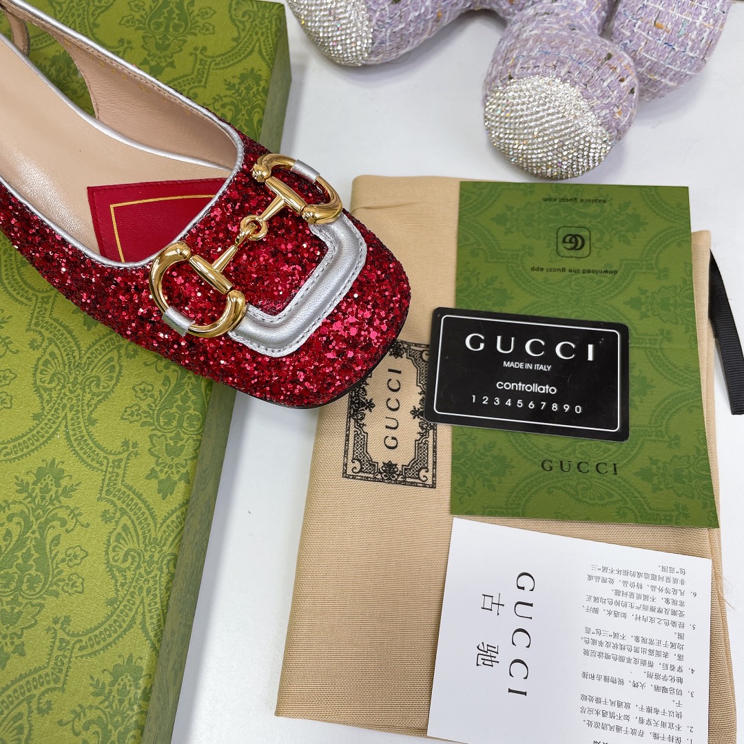 Gvc*1 Lovelight Slingback With Horsebit Red For Women GG