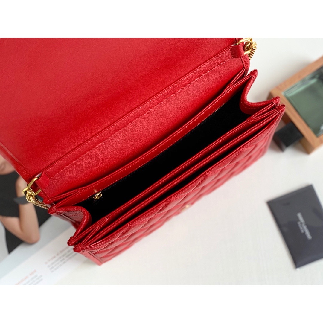 Sa1nt Lau*nt Becky Small Shoulder Bag Red For Women 10.5in/27cm Y51