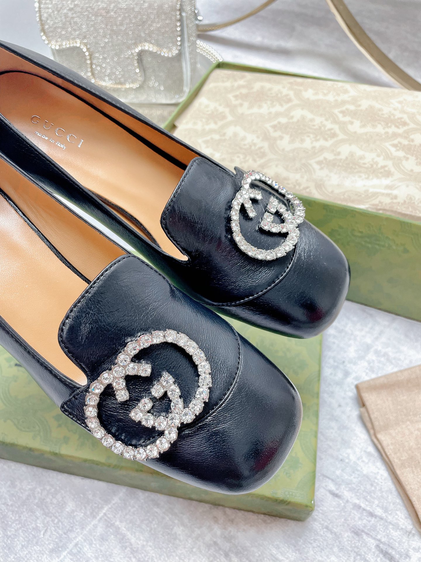 Gvc*1 Women’s Mid-Heel Pump With GG Logo Black For Women GG