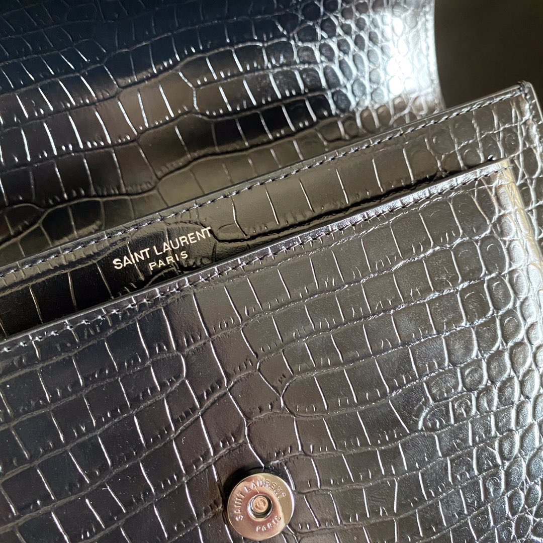 Sa1nt Lau*nt Sunset Medium Chain Bag Black For Women 8.6in/22cm Y51 442906DND0U1000