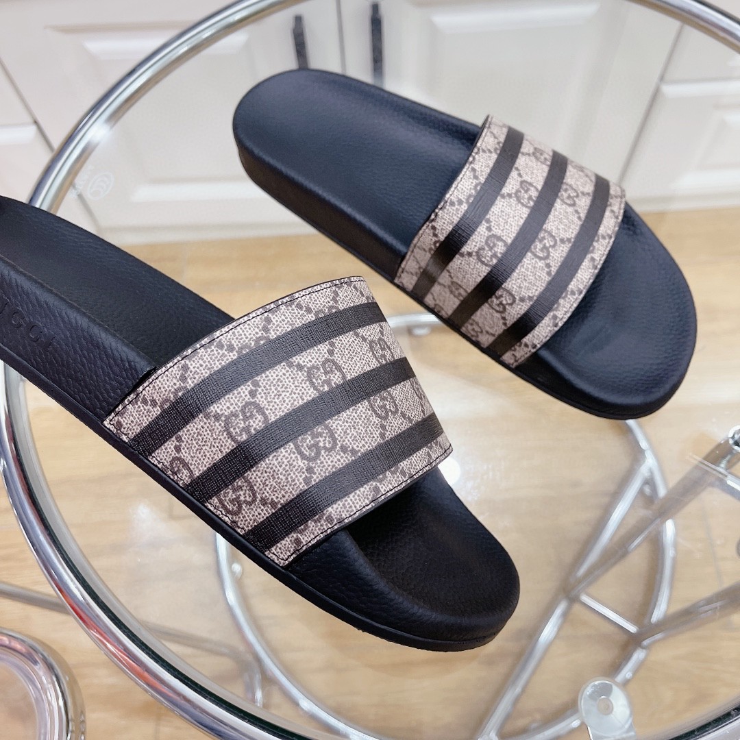 Gvc*1 Women’s GG Slide Sandal Stripes Black For Women 407345