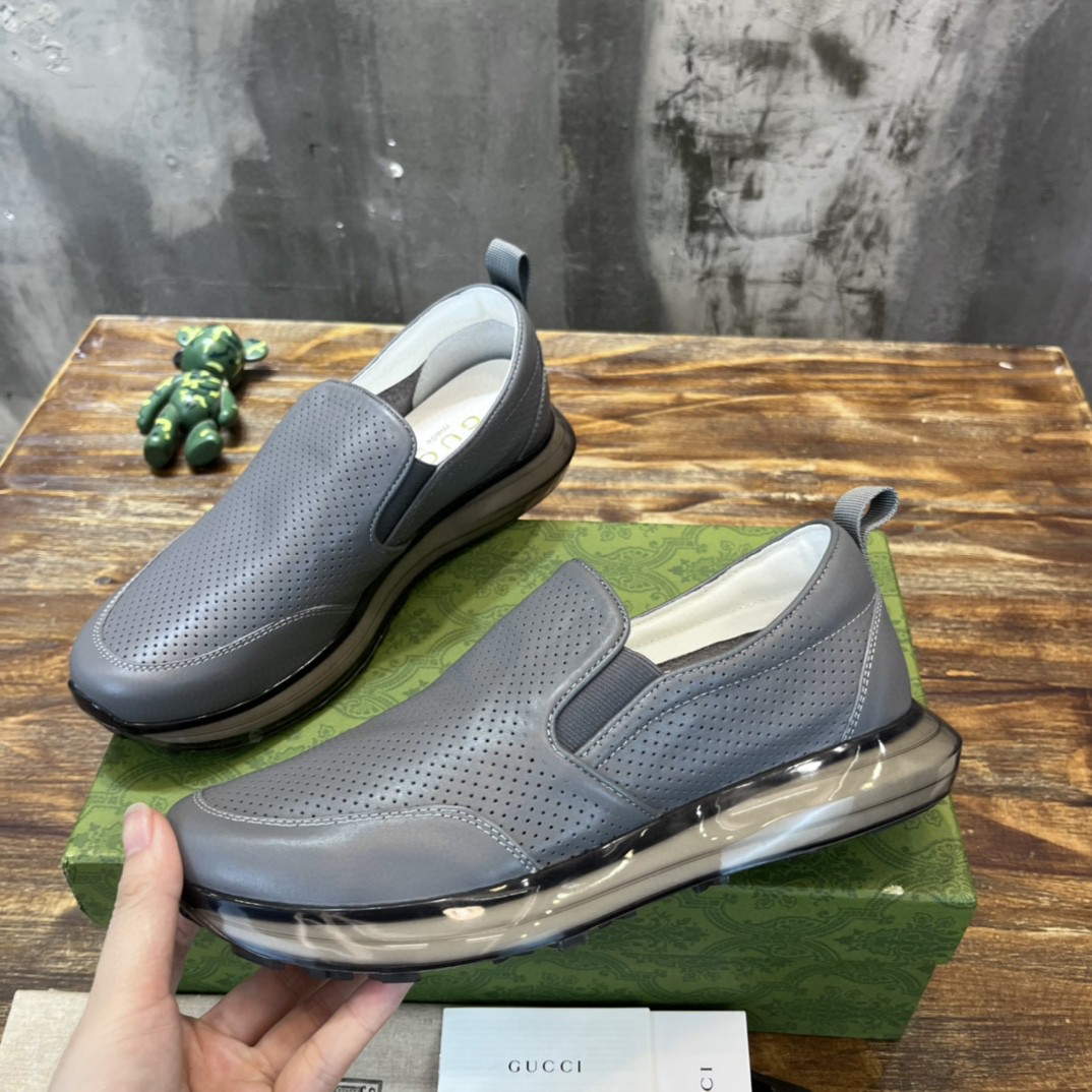 Gvc*1 Men’s Perforated Slip On Sneaker Gray For Men 407364