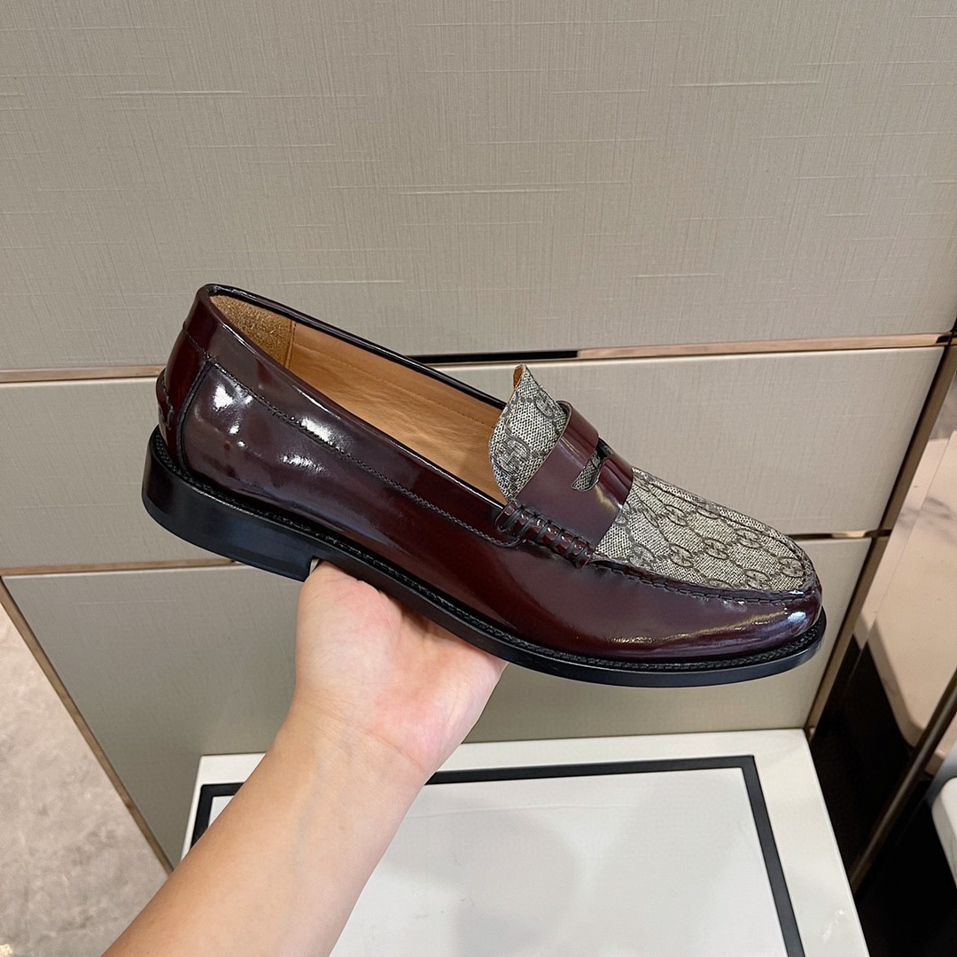 Gvc*1 Men’s GG Loafers Horsebit Brown And Beige For Men 699501