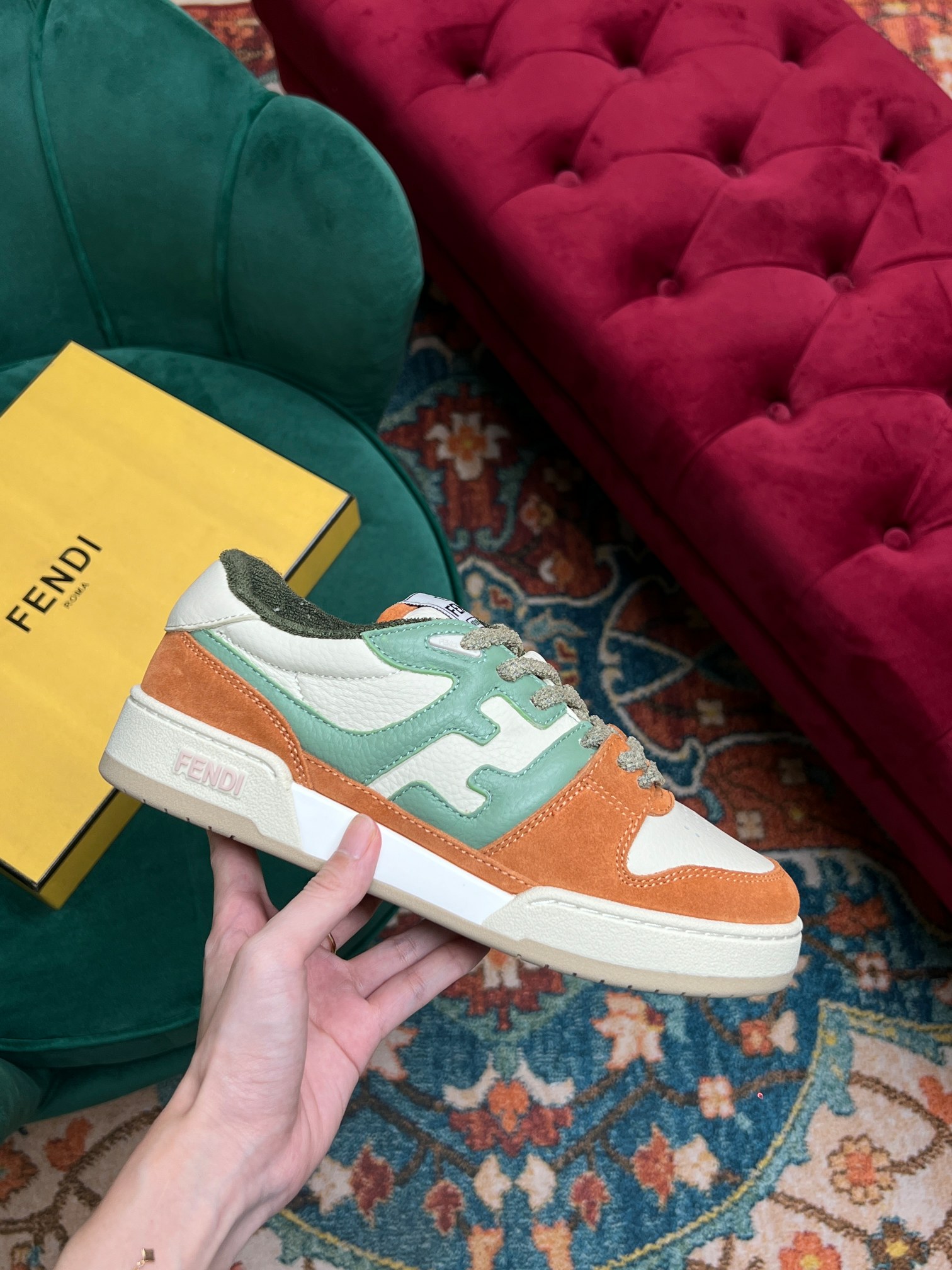 F**di Match Low Tops In Amaranth For Women 8E8252AI1NF1H1E