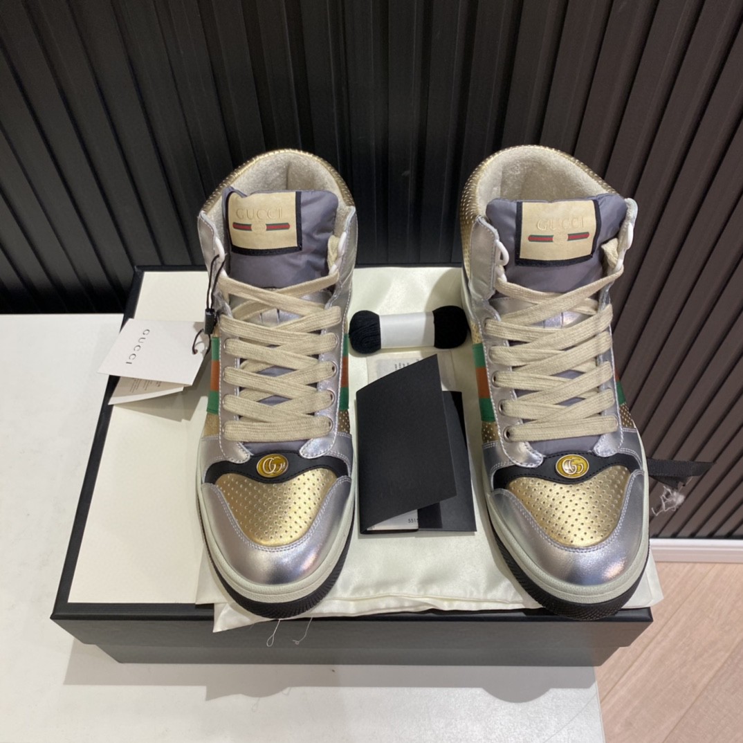 Gvc*1 Men’s Screener High-top Sneakers Silver Gold For Men 5634850