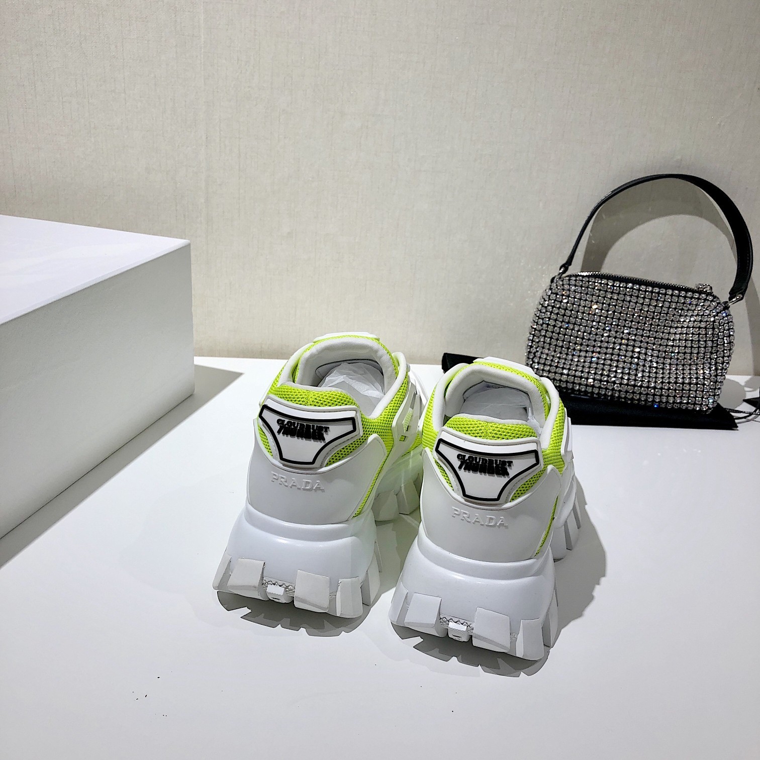 Pra*a Cloudbust Thunder Sneakers Green And White For Women PRD