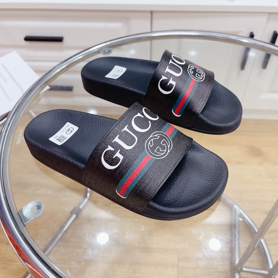 Gvc*1 Men’s Logo Rubber Slide With Web Black For Men 522887