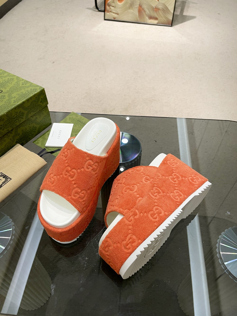 Gvc*1 Women’s GG Platform Sandal Orange For Women GG