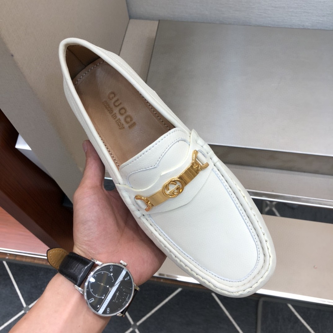 Gvc*1 Men’s Loafer With Interlocking G Horsebit White For Men 655519-1XO00-9022