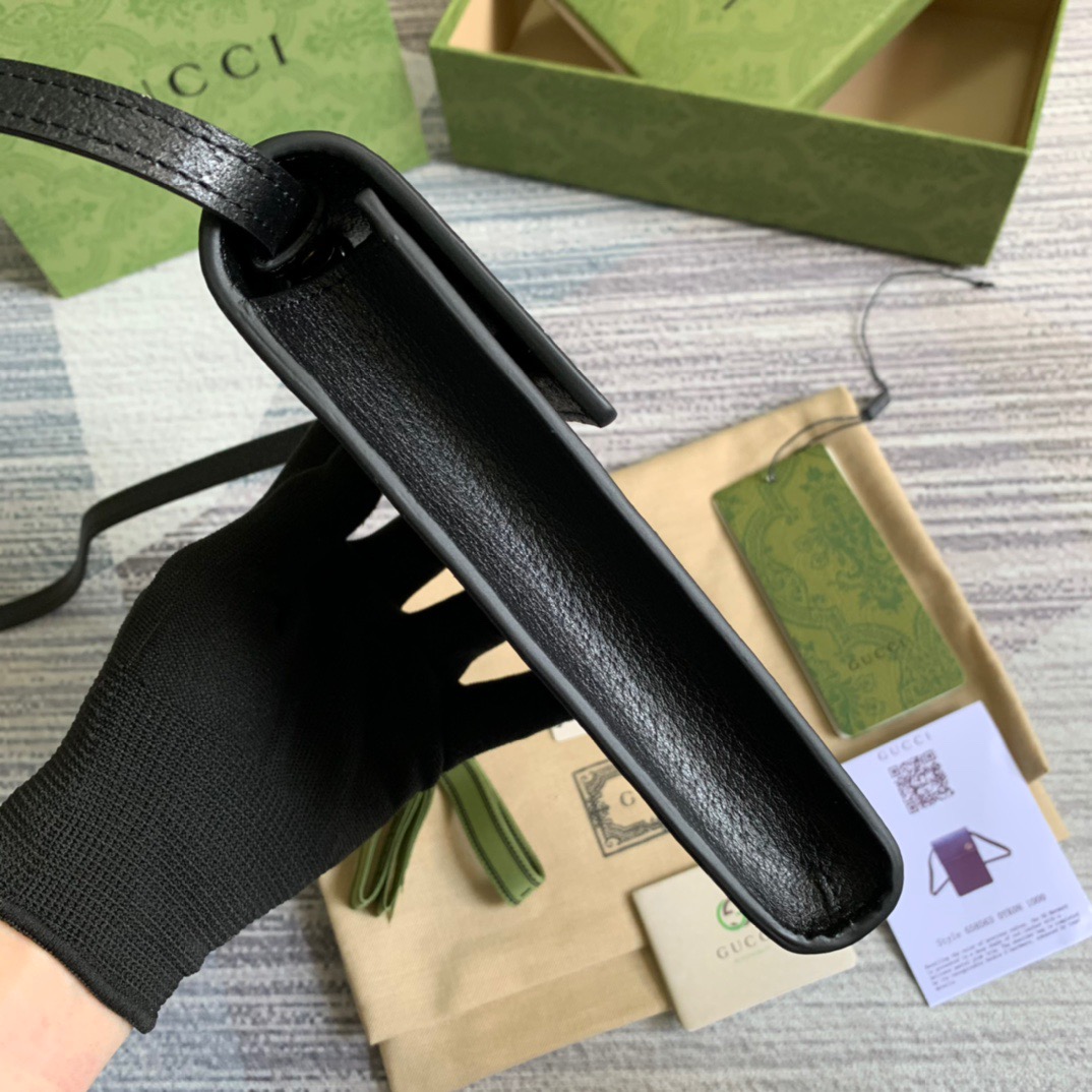 Gvc*1 Mini Bag With Double G Black For Men 7.1in/18cm GG