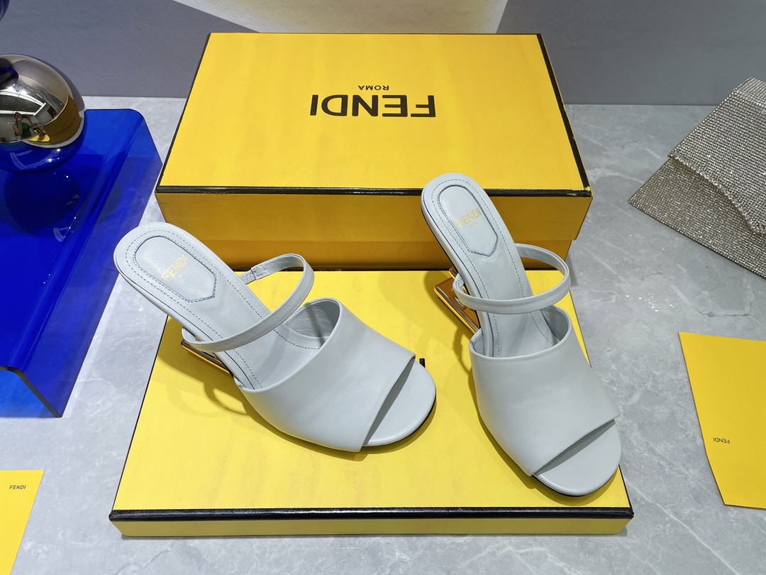 F**di First Grey High-Heeled Sandals For Women