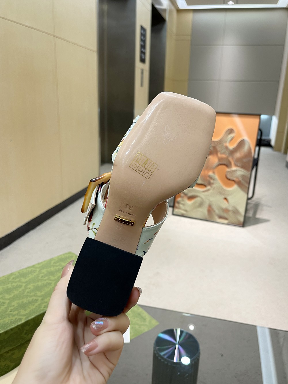 Gvc*1 Women’s ‘Soave’ Sandal With Bamboo Buckle White For Women GG‎