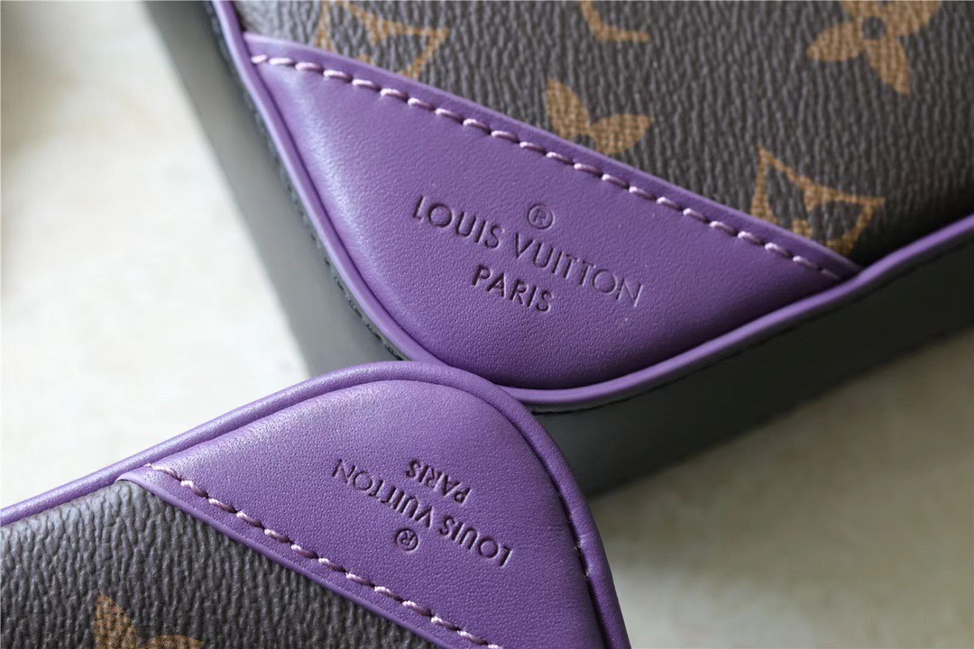 L0vis Vvtt0n Trio Messenger Monogram Macassar Canvas By Virgil Abloh’s Purple For Men, Men’s Bags, Shoulder And Crossbody Bags 9.5in/25cm LV M46266