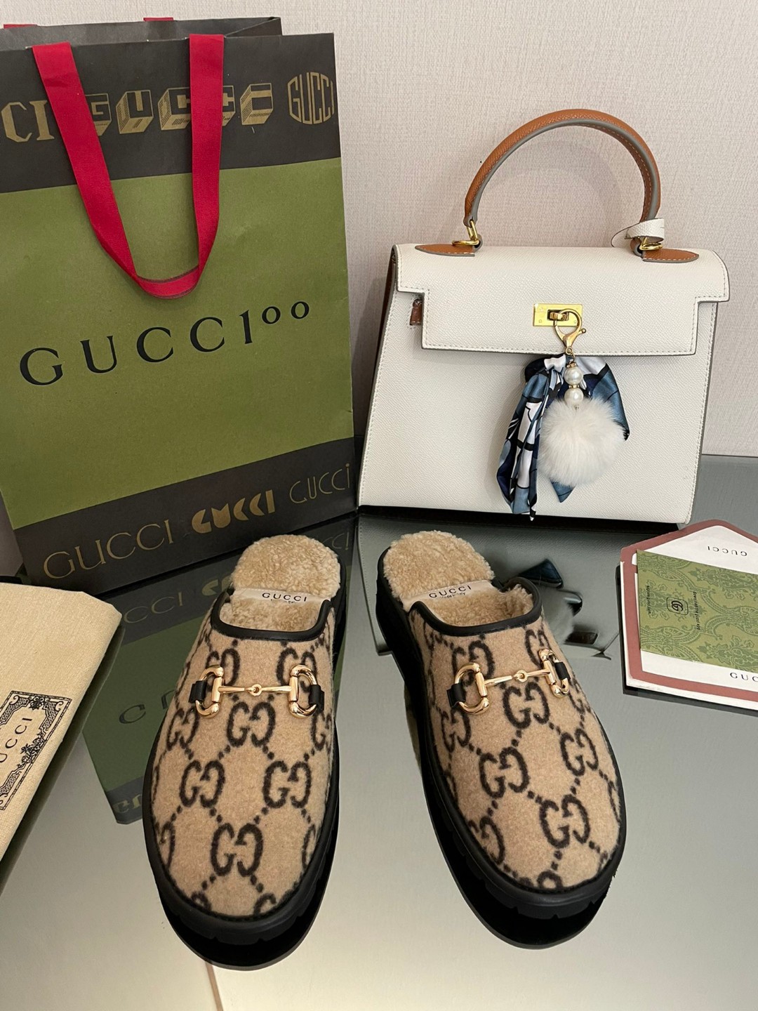 Gvc*1 Men’s GG Slipper With Horsebit Brown For Men GG Shoes 694249