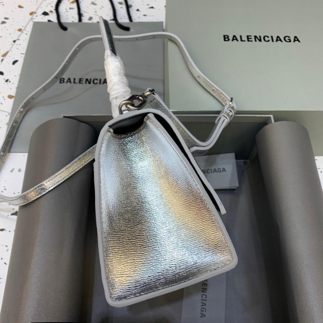 Ba1en*iaga Hourglass Small Handbag In Sliver, For Women, Women’s Bags 9in/23cm