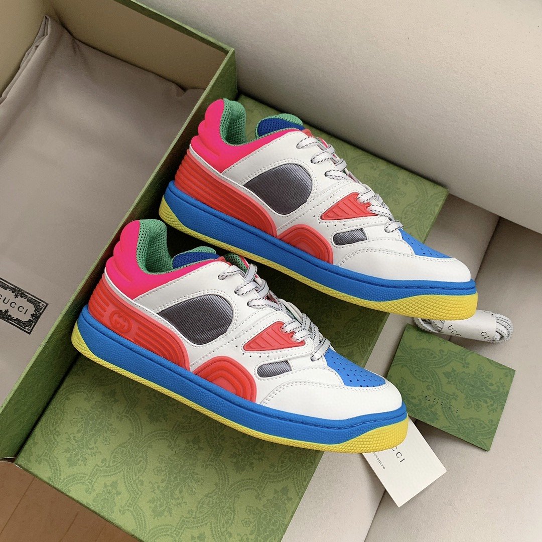 Gvc*1 Women’s Basket Sneaker White Pink And Blue For Women 661311 2SH80 9063