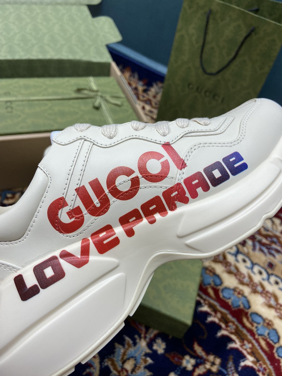 Gvc*1 Women’s Rhyton Sneakers With Gvc*1 Love Parade Red White Ivory For Women 524990