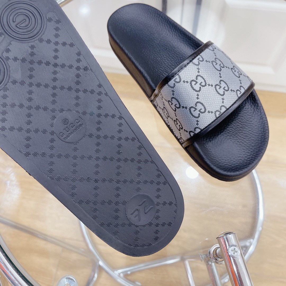 Gvc*1 Women’s GG Slide Sandal Black And Gray For Women 407345