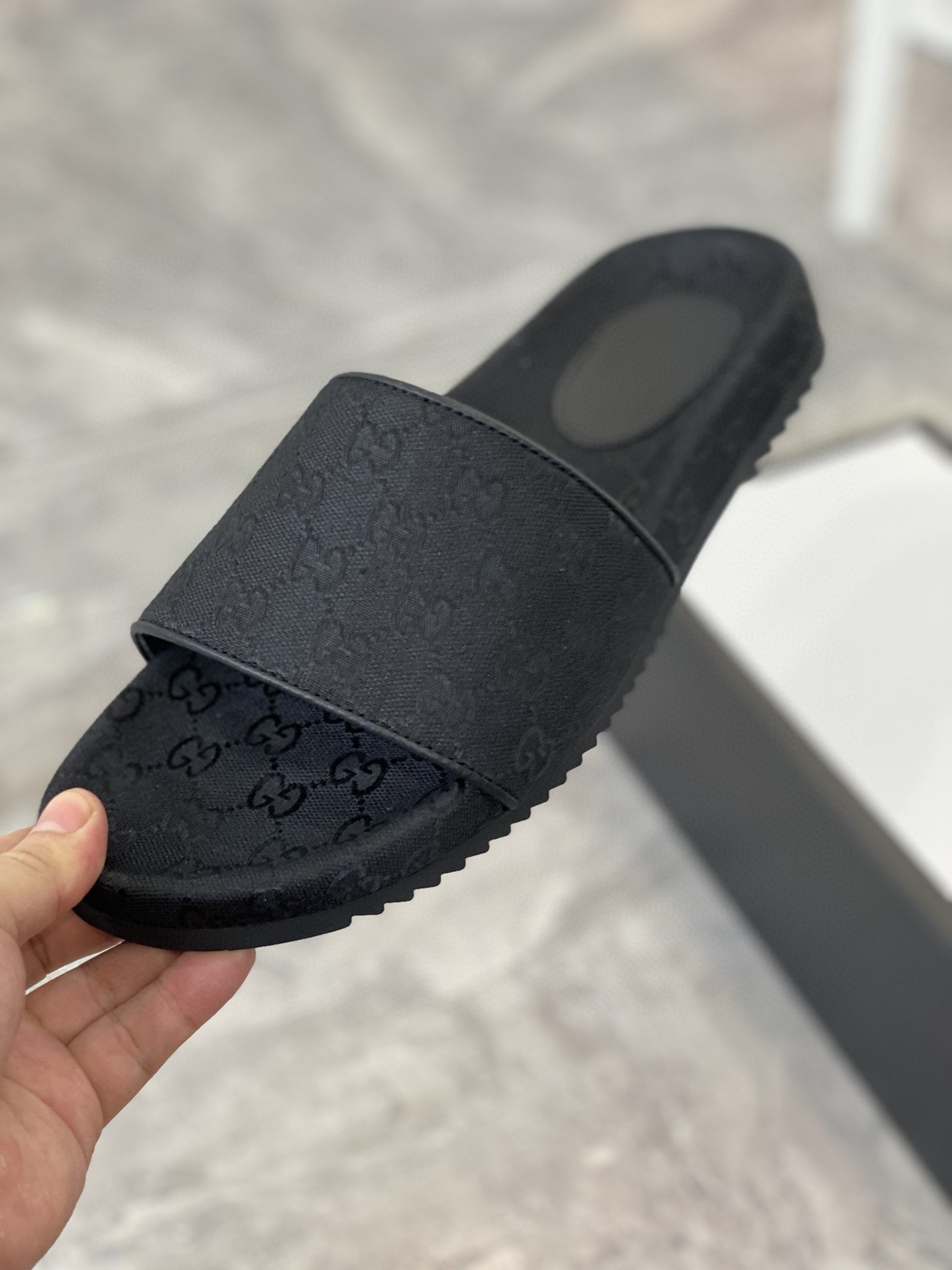 Gvc*1 Men’s GG Slide Sandals Black For Men 624695