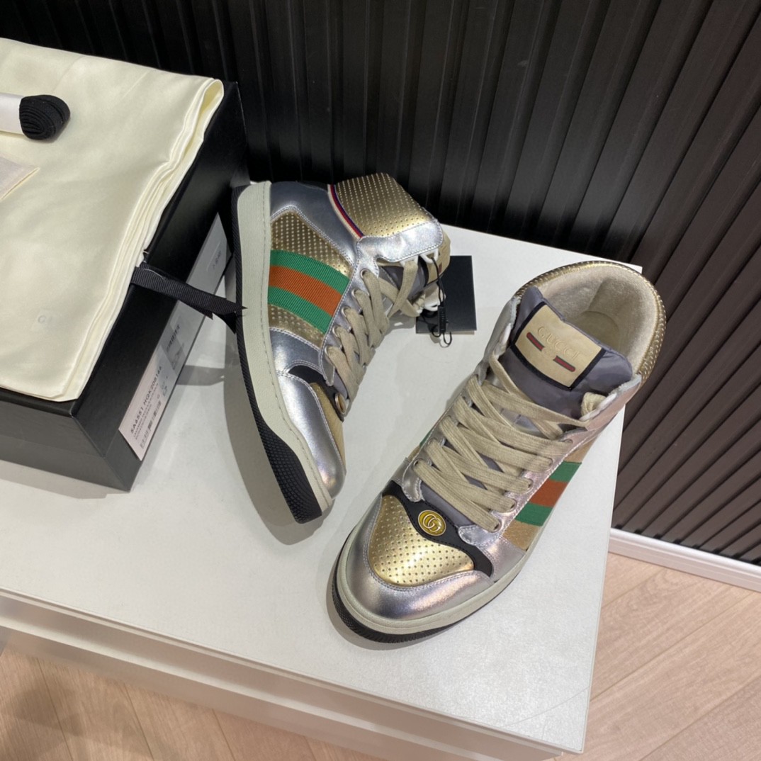 Gvc*1 Men’s Screener High-top Sneakers Silver Gold For Men 5634850