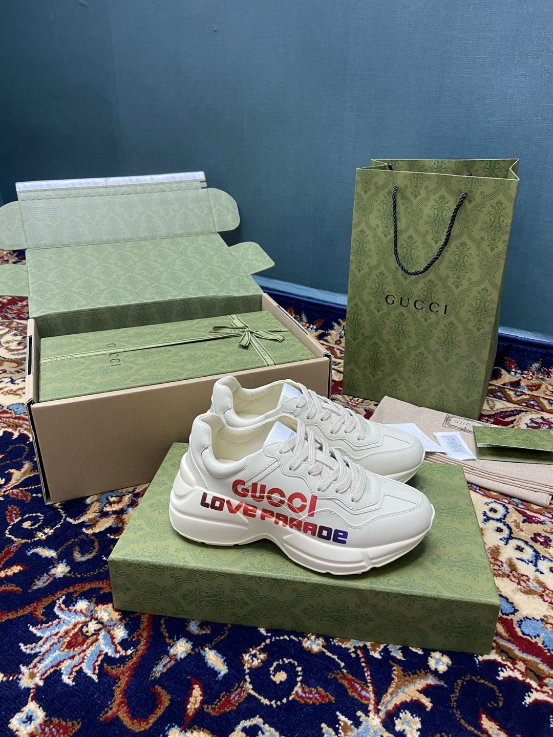 Gvc*1 Women’s Rhyton Sneakers With Gvc*1 Love Parade Red White Ivory For Women 524990