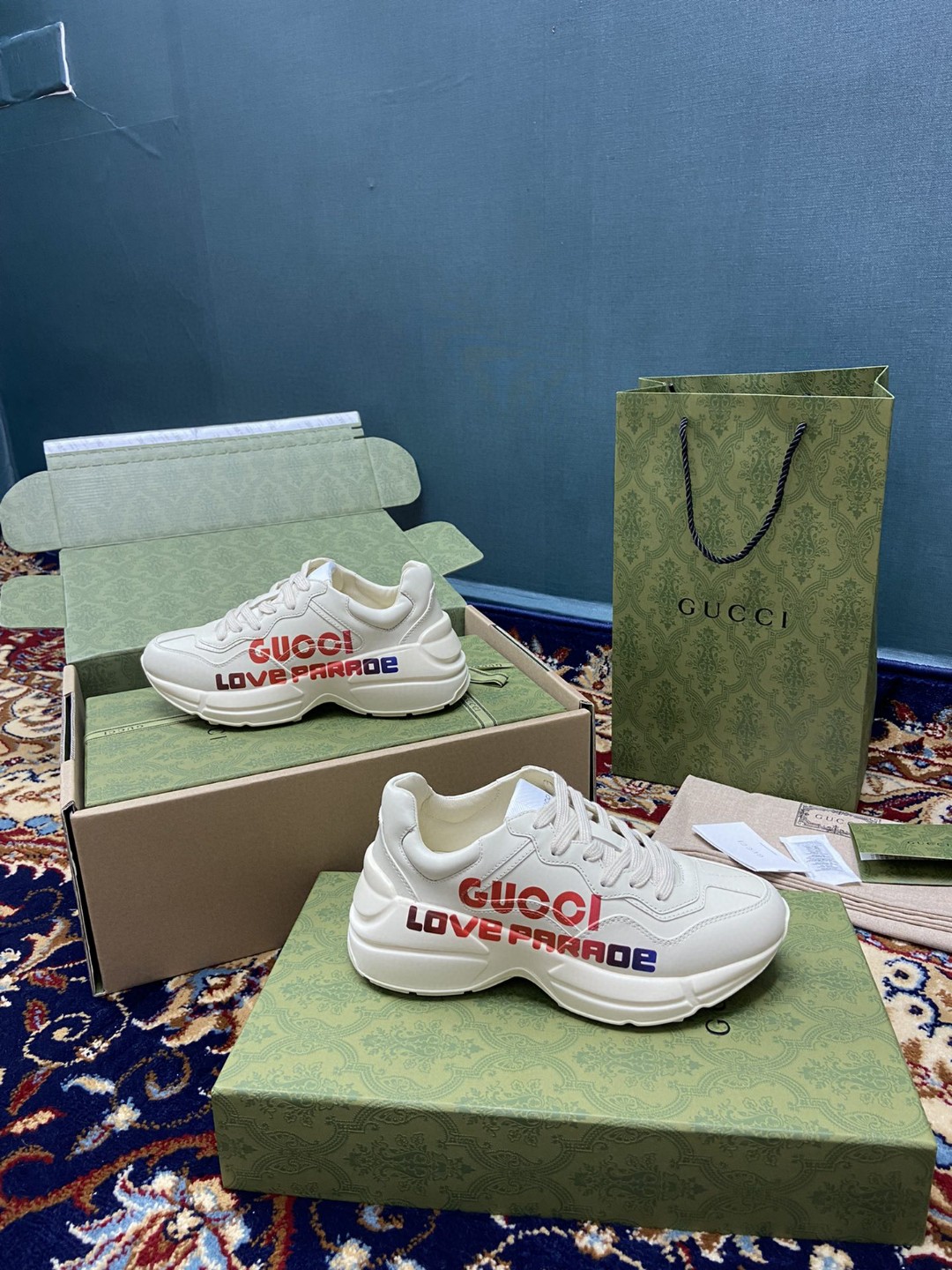 Gvc*1 Women’s Rhyton Sneakers With Gvc*1 Love Parade Red White Ivory For Women 524990