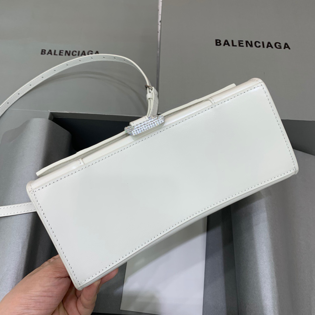 Ba1en*iaga Hourglass Small Handbag In White, For Women, Women’s Bags 9in/23cm 5928331QJ4Y9028