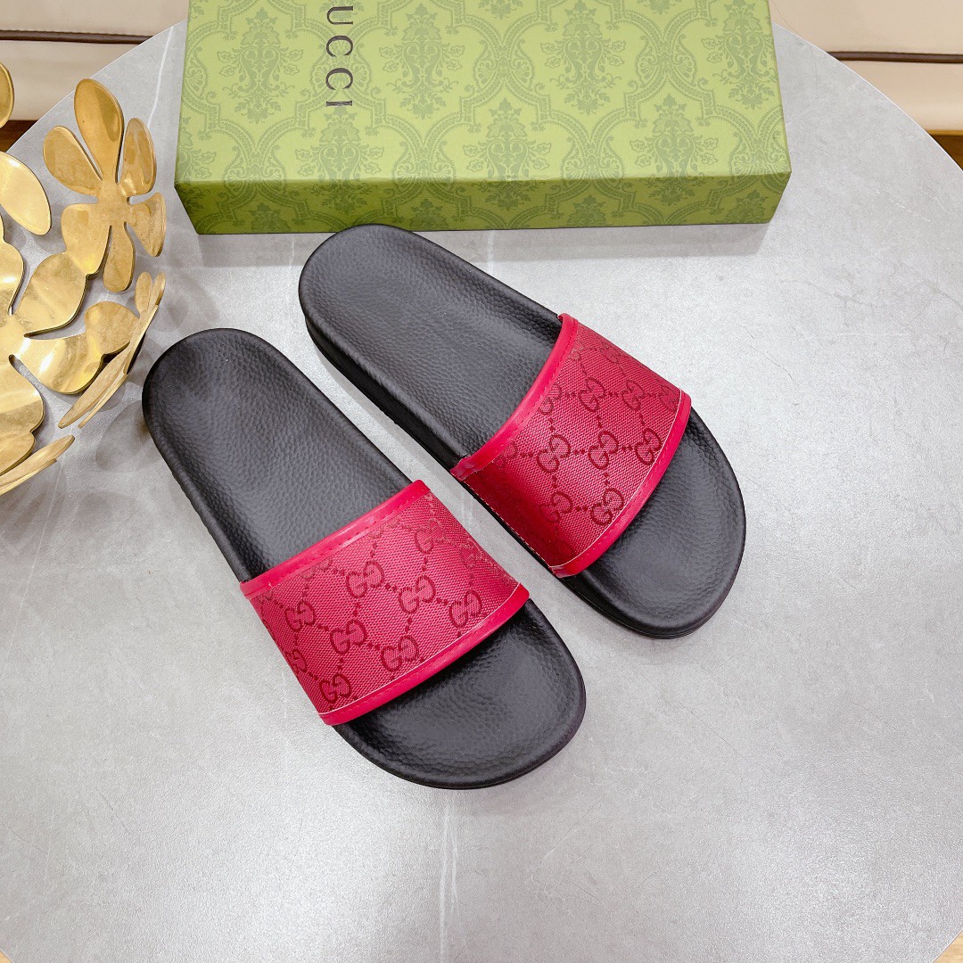 Gvc*1 Men’s GG Slide Sandal Red For Men 407345